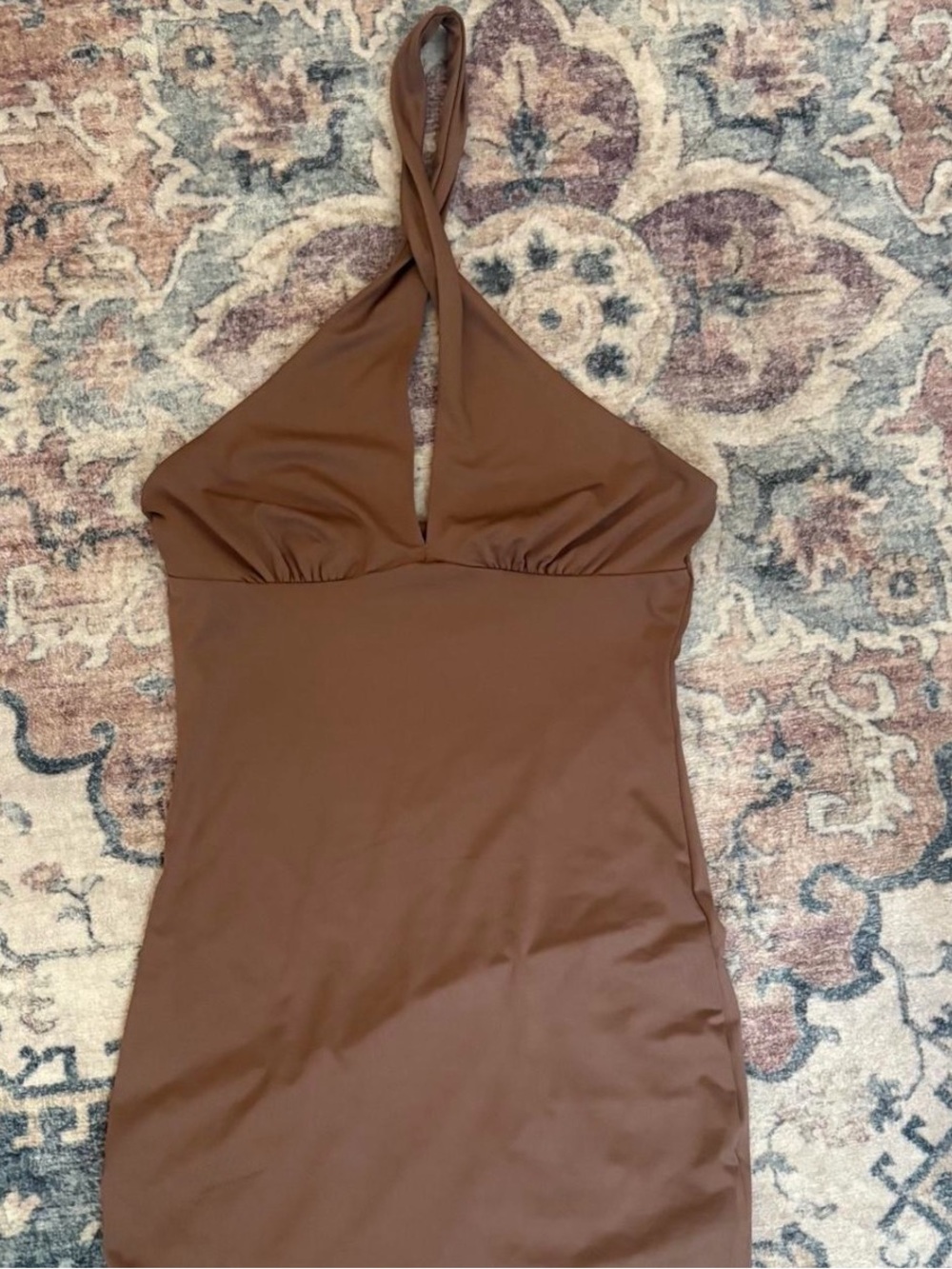 H&M Brown Halter Neck Dress